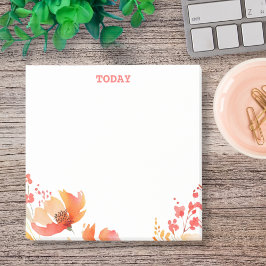 Eenvoudige Waterverf Bloemen Aangepaste Tekst Post-it® Notes