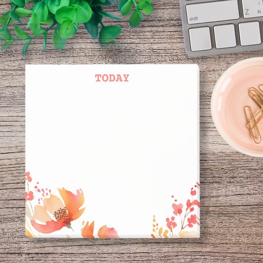 Eenvoudige Waterverf Bloemen Aangepaste Tekst Post-it® Notes