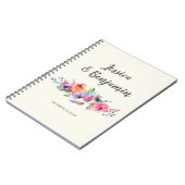 Eenvoudige Waterverf bloemen Elegant Custom Weddin Notitieboek (Linkerzijde)