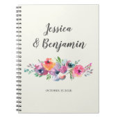 Eenvoudige Waterverf bloemen Elegant Custom Weddin Notitieboek (Voorkant)