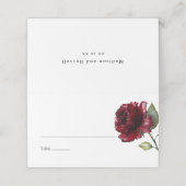 Eenvoudige Waterverf Bloemen in Bourgondië Plaatskaartje (Buitenkant ongevouwen)