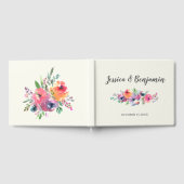 Eenvoudige Waterverf bloemen Modern Elegant Weddin Gastenboek (Volledig)