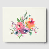 Eenvoudige Waterverf bloemen Modern Elegant Weddin Gastenboek (Achterkant)