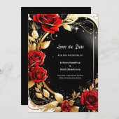 Eenvoudige Waterverf Bloemenbruiloft Save the Date (Voorkant / Achterkant)