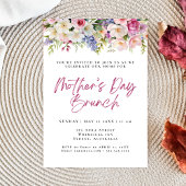 Eenvoudige waterverf bloemetjes moederdag brunch kaart