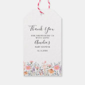 Eenvoudige Waterverf Bloemetuin Baby Shower Cadeaulabel (Achterkant)