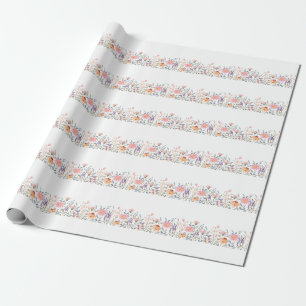 Eenvoudige Waterverf Bloemetuin Baby Shower Cadeaupapier