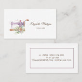 Eenvoudige Waterverf Bloemnaaimachine Visitekaartje (Voorkant / Achterkant)