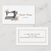 Eenvoudige Waterverf Bloemnaaimachine Visitekaartje (Voorkant / Achterkant)