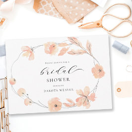 Eenvoudige Waterverf Blush Pink Peach Vrijgezellen Kaart