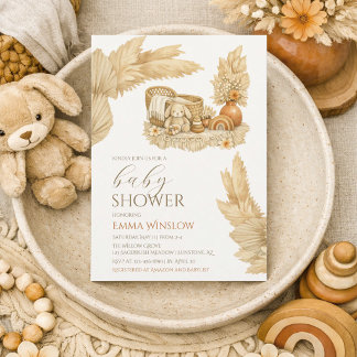 Eenvoudige Waterverf Boho Baby Shower Uitnodiging