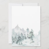Eenvoudige Waterverf Bos bruiloft uitnodiging (Achterkant)