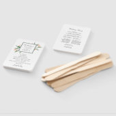 Eenvoudige Waterverf Botanisch huwelijksprogramma Handwaaier (Niet-gemonteerd)