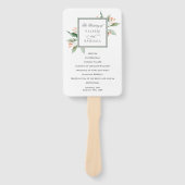 Eenvoudige Waterverf Botanisch huwelijksprogramma Handwaaier (Voorkant)
