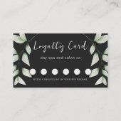 Eenvoudige Waterverf Botanische QR-code zwart Klantenkaartje (Voorkant)