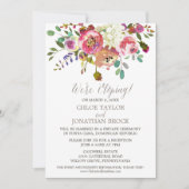 Eenvoudige Waterverf Bouquet Elopement Reception Kaart (Voorkant)