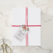 Eenvoudige Waterverf Bouquet Vrijgezellenfeest Har Cadeaulabel (Met Touw)