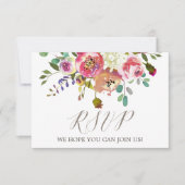 Eenvoudige Waterverf Bouquet Website RSVP Card (Voorkant)