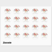 Eenvoudige Waterverf Bouquet Wedding Envelope-zege Ronde Sticker (Vel)