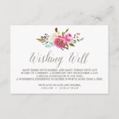 Eenvoudige Waterverf Bouquet Wedding Goed Informatiekaartje (Voorkant)