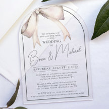 Eenvoudige Waterverf Bow Elegant Grey Arch Wedding