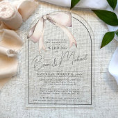 Eenvoudige Waterverf Bow Elegant Grey Arch Wedding Acryl Uitnodigingen