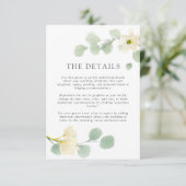 Eenvoudige Waterverf bruiloft | Details kaart (Staand voorkant)