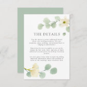 Eenvoudige Waterverf bruiloft | Details kaart (Voorkant / Achterkant)