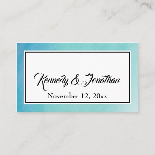 Eenvoudige Waterverf bruiloft website behuizing Ka Informatiekaartje (Achterkant)