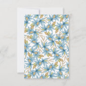 Eenvoudige waterverf bruin blauw bloemen RSVP Kaart (Achterkant)