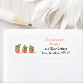 Eenvoudige Waterverf Cactus Oranje Etiket (Insitu)