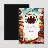 Eenvoudige Waterverf Chocolade Verjaardag Bedankkaart (Voorkant / Achterkant)