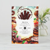 Eenvoudige Waterverf Chocolade Verjaardag Kaart (Staand voorkant)