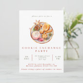 Eenvoudige Waterverf Christmas Cookie Exchange Par Kaart (Staand voorkant)