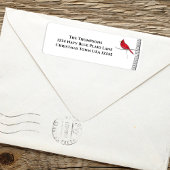 Eenvoudige Waterverf Classic Winter Red Kardinaal Etiket