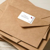 Eenvoudige Waterverf Classic Winter Red Kardinaal Etiket