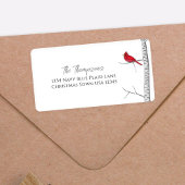 Eenvoudige Waterverf Classic Winter Red Kardinaal Etiket