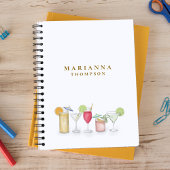 Eenvoudige Waterverf Cocktail Drinken Stijlvolle C Notitieboek