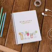 Eenvoudige Waterverf Cocktail Drinken Stijlvolle C Notitieboek