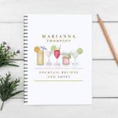Eenvoudige Waterverf Cocktail Drinken Stijlvolle C Notitieboek