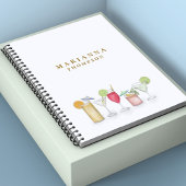 Eenvoudige Waterverf Cocktail Drinken Stijlvolle C Notitieboek
