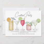 Eenvoudige Waterverf Cocktails Dranken Whimsical P Kaart (Voorkant)