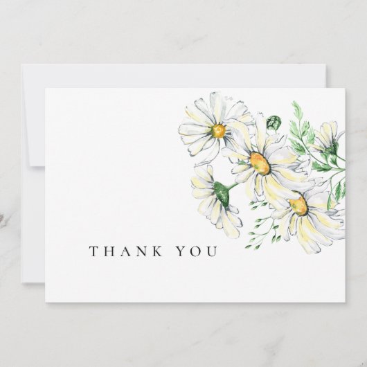 Eenvoudige Waterverf Daisies begrafenis Dank u Bedankkaart (Voorkant)