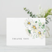 Eenvoudige Waterverf Daisies begrafenis Dank u Bedankkaart (Staand voorkant)