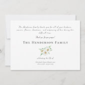 Eenvoudige Waterverf Daisies begrafenis Dank u Bedankkaart (Achterkant)