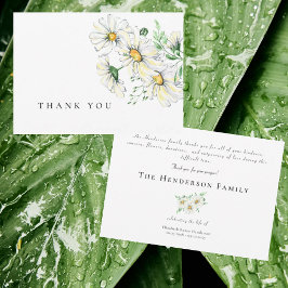 Eenvoudige Waterverf Daisies begrafenis Dank u Bedankkaart