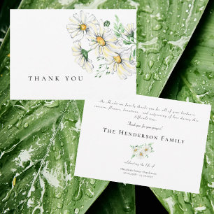 Eenvoudige Waterverf Daisies begrafenis Dank u Bedankkaart