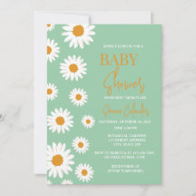 Eenvoudige Waterverf Daisy Baby shower Invitation