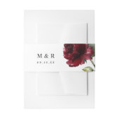 Eenvoudige Waterverf Deep Red Flower Monogram Uitnodigingen Wikkel (Voorkant Voorbeeld)