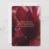 Eenvoudige Waterverf Dieprode Roos Formele Trouwda Kaart (Achterkant)